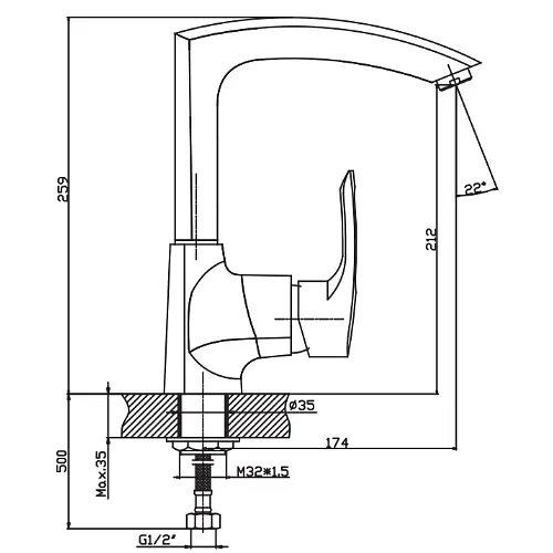 Змішувач для кухні Haiba HANSBERG 018 (HB0210) - фото 2
