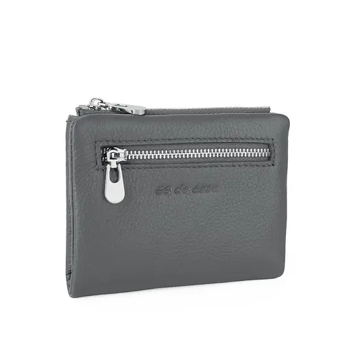 Жіночий шкіряний гаманець маленький De Esse LC14016-GD35 сірий на магніті - фото 1