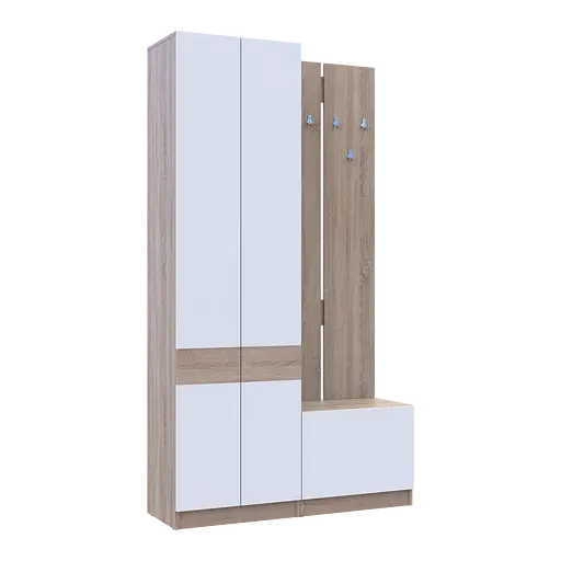 Передпокій Сола 1+3 Doros Дуб Сонома/Білий ДСП 120х40х215 (42005149) - фото 13