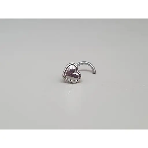 Серебряная серьга-пирсинг в нос Сердечко. 8182436Р - фото 2