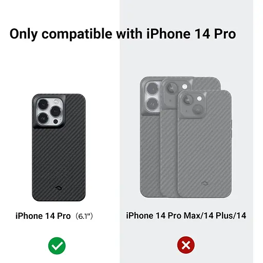 Оригинальный противоударный чехол для iPhone 14 Pro Pitaka Military Grade MagSafe MagEz 600D Black/Grey - фото 3