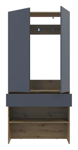 Прихожая Doros Сплит Дуб Артизан/Графит ДСП 94х39х200 (44900271) - фото 5