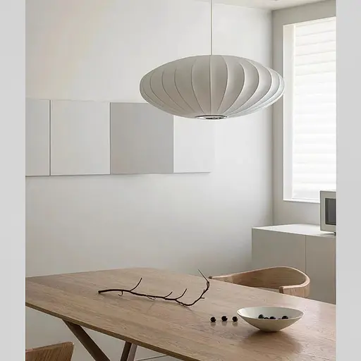 Дизайнерский светильник с полимерным овальным абажуром Ø50x24 см Line F AK03-500 x 240 Белый - фото 7