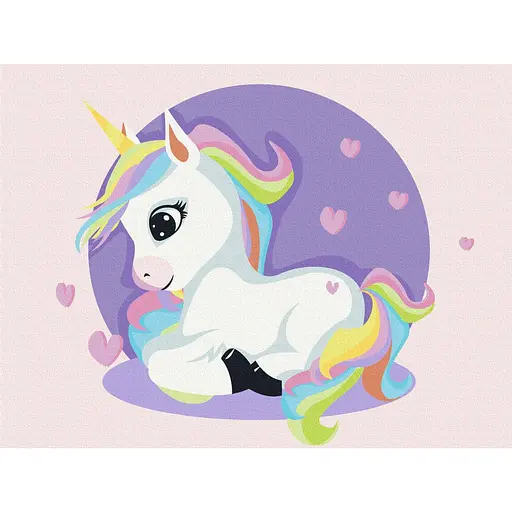 Картина за номерами Єдиноріг у серцях Brushme 30х40 см різнокольорова 000277585