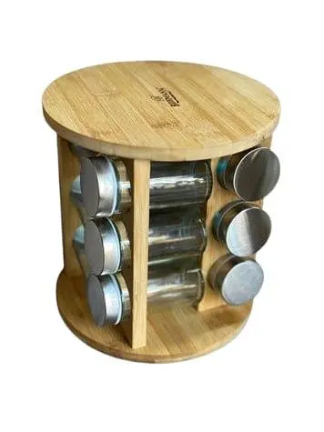 Органайзер для спецій Bohmann BH 7864-12 набір 12 скляних баночок підставка лійка - фото 1