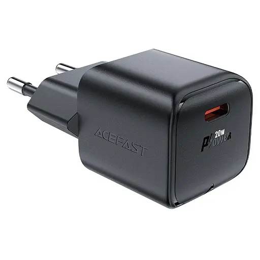 Мережевий зарядний пристрій Acefast A73 mini PD20W GaN USB-C charger чорний - фото 3