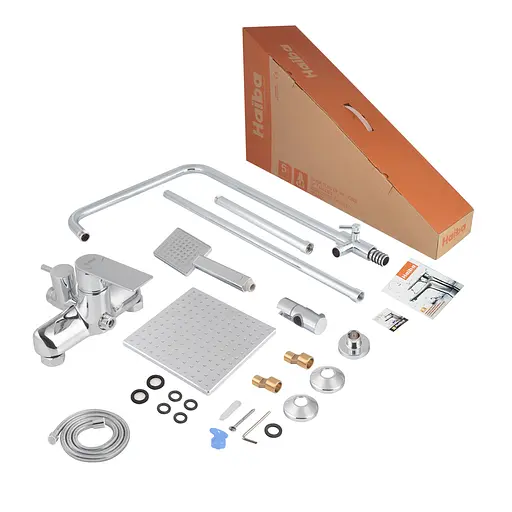 Душова система телескопічна Haiba Alex 003-J HB0924, Хром - фото 5