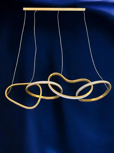 Светодиодная люстра 4 Кольца PJ857 (100см) Золотистая - фото 5