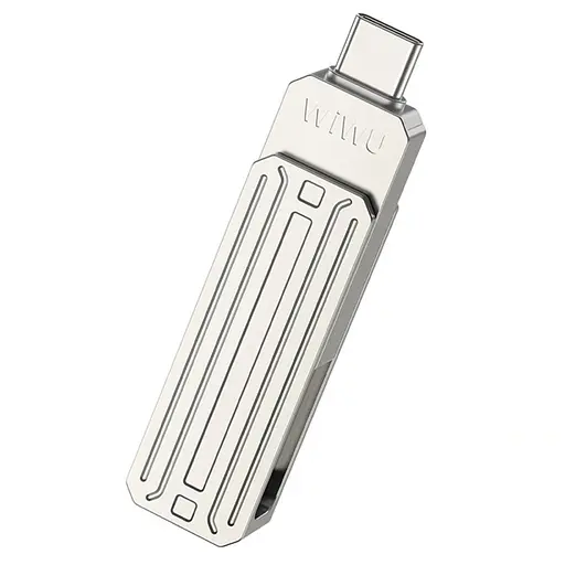 Флеш-накопичувач WIWU Wi-FD001 3in1 (USB-A/C/L) USB 3.0, 32GB Silver - фото 2