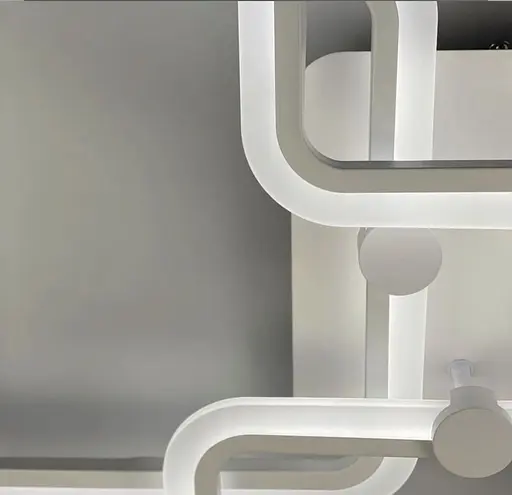 Світлодіона люстра white на 4 ріжки квадратної форми Line.F RGB підсвітка є - фото 5