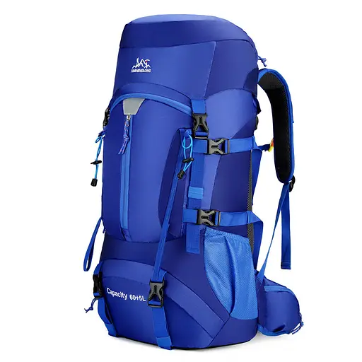 Туристический рюкзак Hinshenglong Slow Journey 70л синий с креплением MOLLE спортивная сумка для путешествий вместительный Yiwu SJ-0036-2BL - фото 1