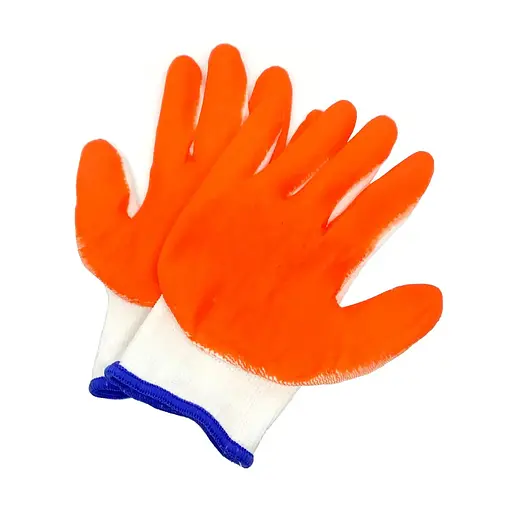 Перчатки рабочие строительные защитные стрейчевые с латексным покрытием, Yu Xin Оранжевый 87053 - фото 4