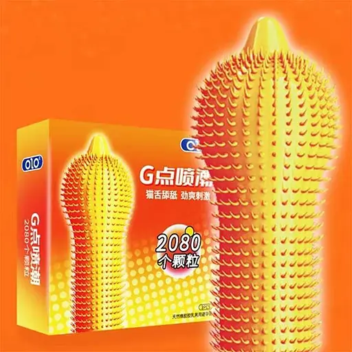 Презервативы ребристые OLO с шипами и пролонгирующим эффектом M 51-54 мм 3 шт - фото 2