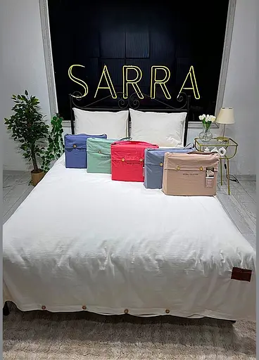 Комплект постільної білизни SARRA Двоспальний з простирадлом на резинці 160х200+30 см Kiremit ранфорс TC303375979 - фото 3