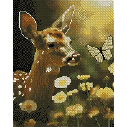 Алмазная мозаика Strateg ПРЕМИУМ Олень в лоне природы без подрамника размером 40х50 см (ZAV4050-22) - фото 1