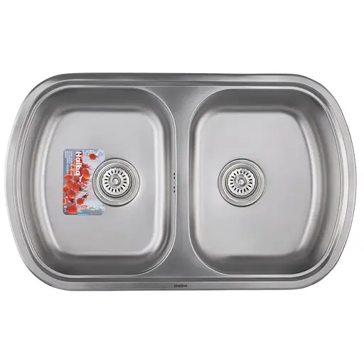 Кухонна мийка Haiba 80x49 Double satin HB0652, Нержавіюча сталь - фото 1