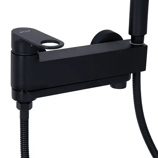 Смеситель для ванны Qtap Jay с поворотным изливом (c душевым гарнитуром) QTJAY260BLM45548 Black matt Черный матовый - фото 5
