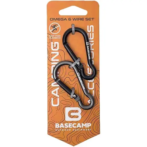 Набір карабінів Base Camp Omega 6 Straight Set 2 шт Black/Grey (1033-BCP 61215)