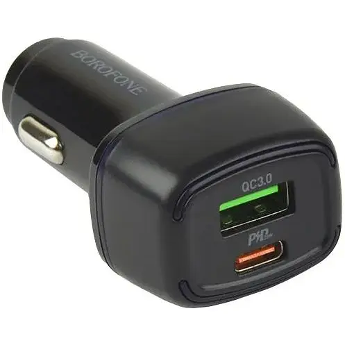Автомобильное зарядное устройство Borofone BZ14A PD20W + QC3.0 Type C to Type C 3A Черный