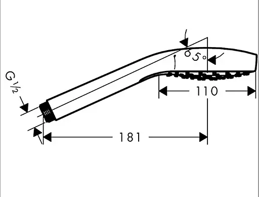 Ручной душ Hansgrohe Select S 110 1jet EcoSmart 7л/мин белый/хром 26806400, Хром - фото 2