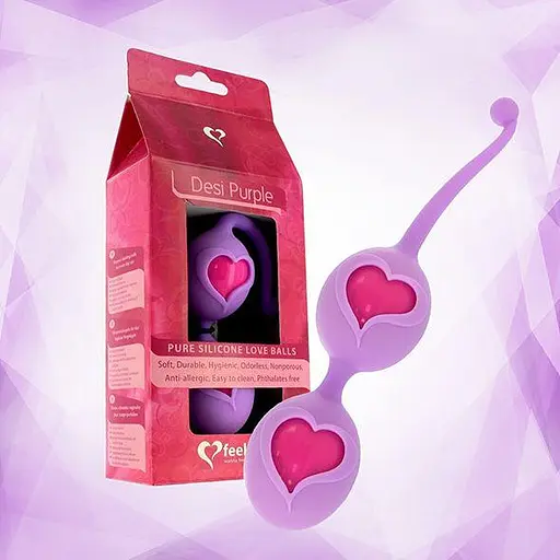 Вагінальні кульки FeelzToys Desi Love Balls, 16 см, фіолетовий - фото 3