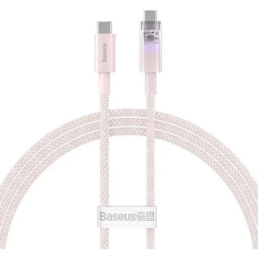 Кабель Baseus Explorer Series Fast Charging Cable with Smart Temperature Control Type-C to Type-C 100W 2 м Babypink - фото 1