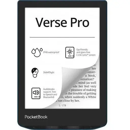 Электронная книга с подсветкой PocketBook 634 Verse Pro Azure (PB634-A-CIS)