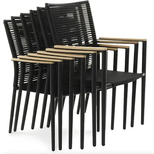 Комплект садовой мебели Di Volio Acona 6+1 черный/бежевый - фото 4