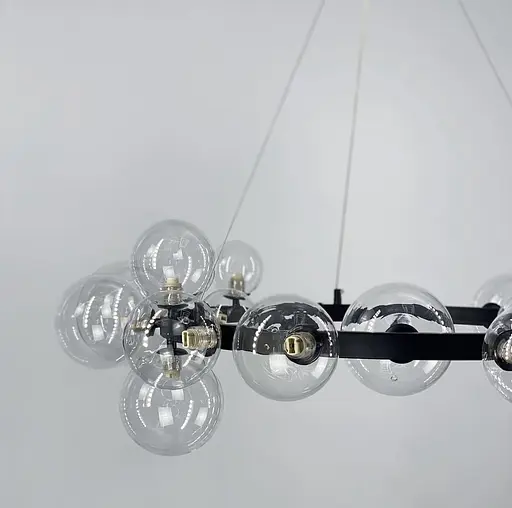 Світильник з 15 прозорими плафонами-кулями різного діаметру | Арт. AT 32/15 BK | Line F - фото 5