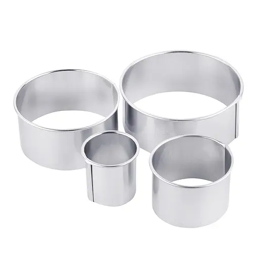 Форми круглі для оформлення страв салатів, гарнірів, десертів (4 штуки в комплекті) Ø 10.5/9/6.5/4.5 см, Master Class Металлик 81682 - фото 1