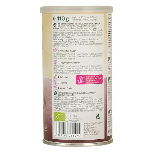 Напій кавозамінник Naturata цикорій органічний 110 г - фото 3