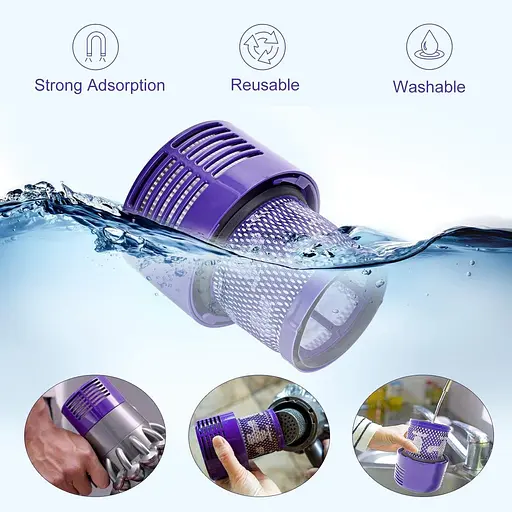 Оновлена батарея V6 на 0.10 Ач Заміна акумулятора 25.2 В V10 для Dyson V10 Абсолютна моторна голова тварини Пухнастий SV12 - фото 3