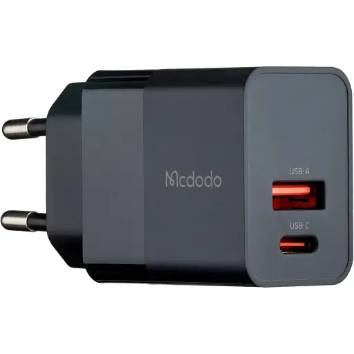 Мережевий зарядний пристрій McDodo Hydrogen Series 20W PD + QC Charger ( EU plug ) CH-1951 Чорний - фото 1