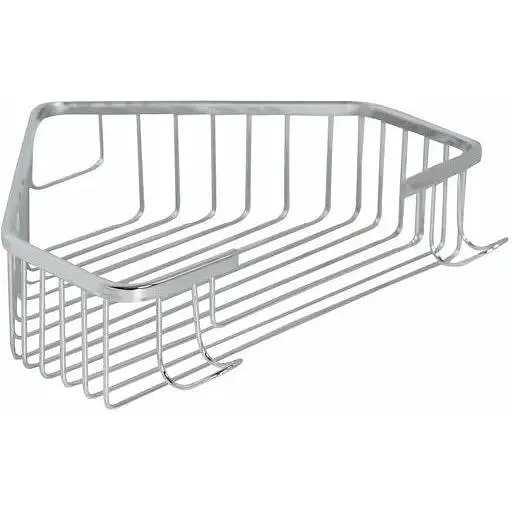 Полочка в ванную угловая Platinum 335 (полированная нержавейка, 250x250 мм), Нержавеющая сталь - фото 1