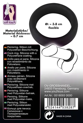Эрекционное кольцо Black Velvets Cock Ring 3.8 см черный - фото 14