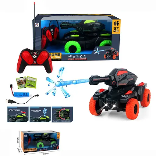 Танк на радіокеруванні, 27 MHz, 20 см, водяні кулі, USB, 338-75 (В асортименті) - фото 2