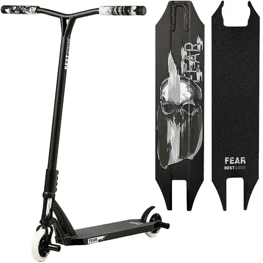 Самокат трюковий Best Scooter 85х53х12 см Чорно-білий 000254801