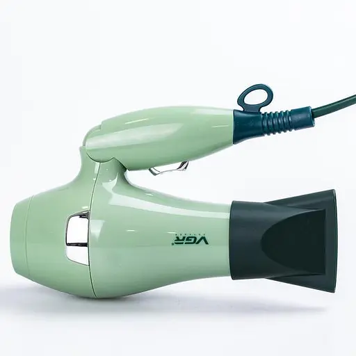 Фен для сушки волос VGR V-432 Сетевой дорожный фен складная ручка 2 режима работы и ионизация Зеленый 1000 Вт - фото 5