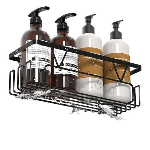 Полки для ванной Kegii из нержавеющей стали без сверления черный 4 шт.