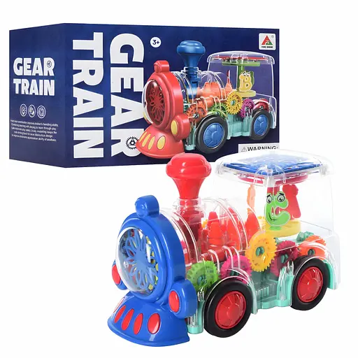 Детский паровоз Gear Train со звуком и светом синий (FS238-1A)