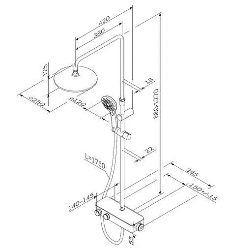 Душевая система AM.PM Inspire 2.0 с термостатом AM.PM F0750A400 - фото 9
