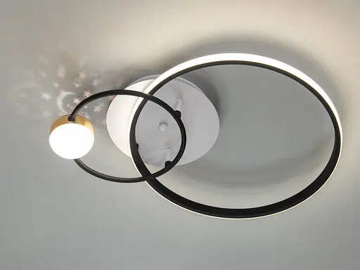 Потолочная светодиодная люстра кольца с пультом, 35Вт, белый+черный - фото 2