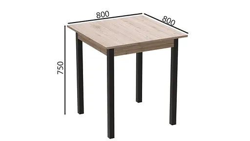 Стіл кухонний Ferrum-decor Агата 75x90x90 Чорний ДСП Сан-Марино 16мм (FRD-105640) - фото 3