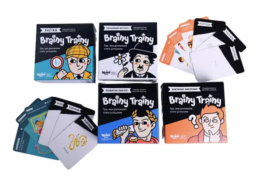 Настольная игра Brainy Trainy Brainy Trainy Эмоциональный интеллект + Развитие памяти + Критическое мышление + Логика (укр.) (УКР061+3) - фото 2