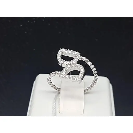 Срібне кільце Золотий квартал з фіанітами. Артикул 1565 16 - фото 3