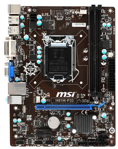 Материнська плата MSI H81M-E33 (H81M-E33) (Socket 1150, Intel H81, Micro-ATX) Б/в - фото 1