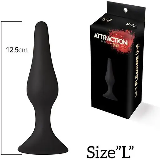 Анальна пробка з присоскою Mai Attraction Toys №34 Black - фото 3