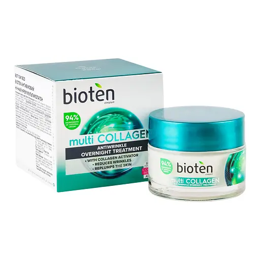 Нічний крем для обличчя Bioten Multi Collagen Antiwrinkle Overnight Treatment з колагеном 50 мл - фото 1