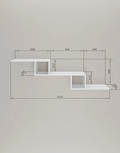 Полка-конструктор MebelStar 153,2x20x44,8 см Дуб сонома (MBS-1800) - фото 5