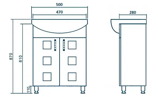Тумба ПіК Корфу Т1 + раковина Cersanit Cersania 50 см Білий 30412 - фото 6